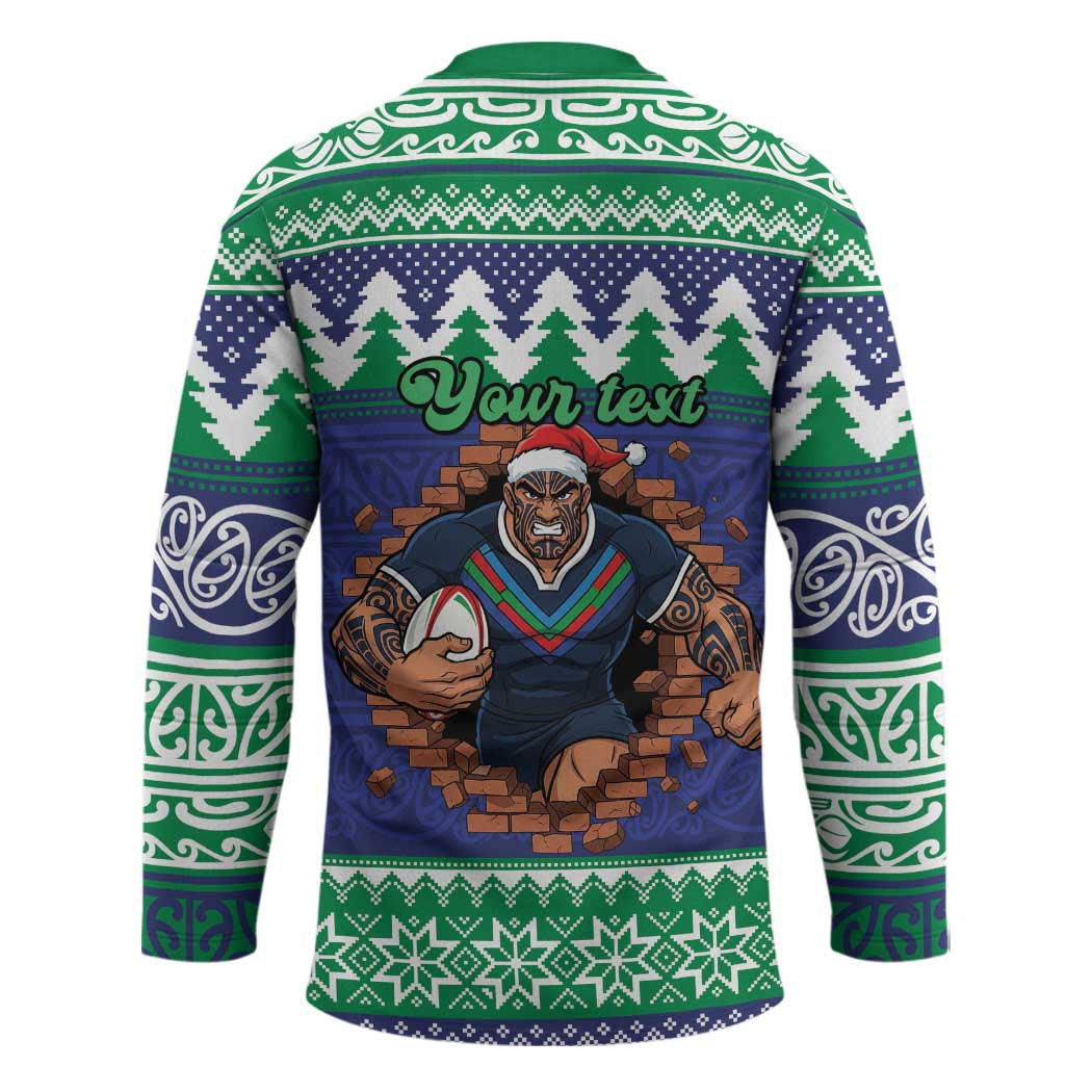 Merry Haka Warriors Personalised Hockey Jersey Christmas Rugby League Spirit - Aussie Hoodie