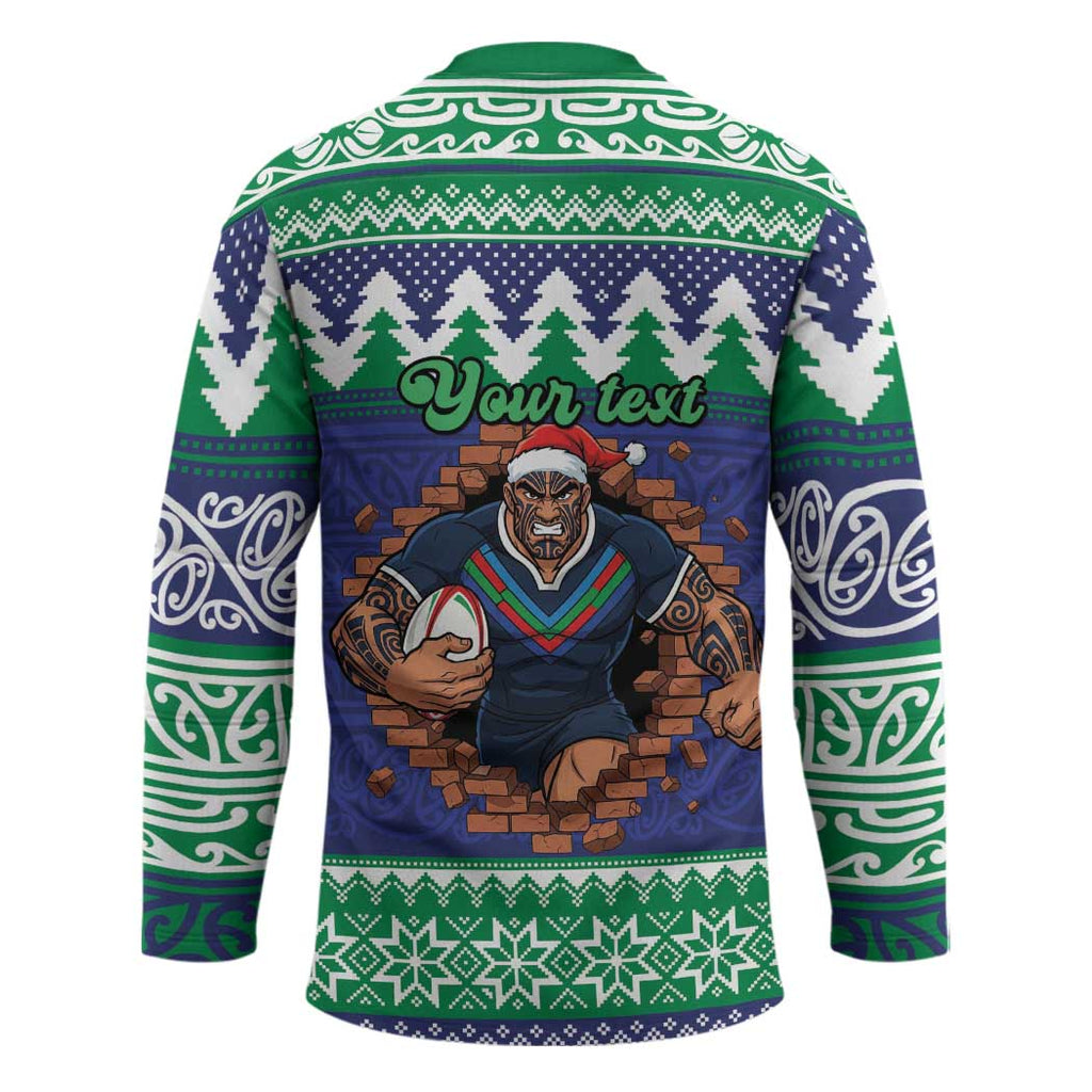 Merry Haka Warriors Personalised Hockey Jersey Christmas Rugby League Spirit - Aussie Hoodie
