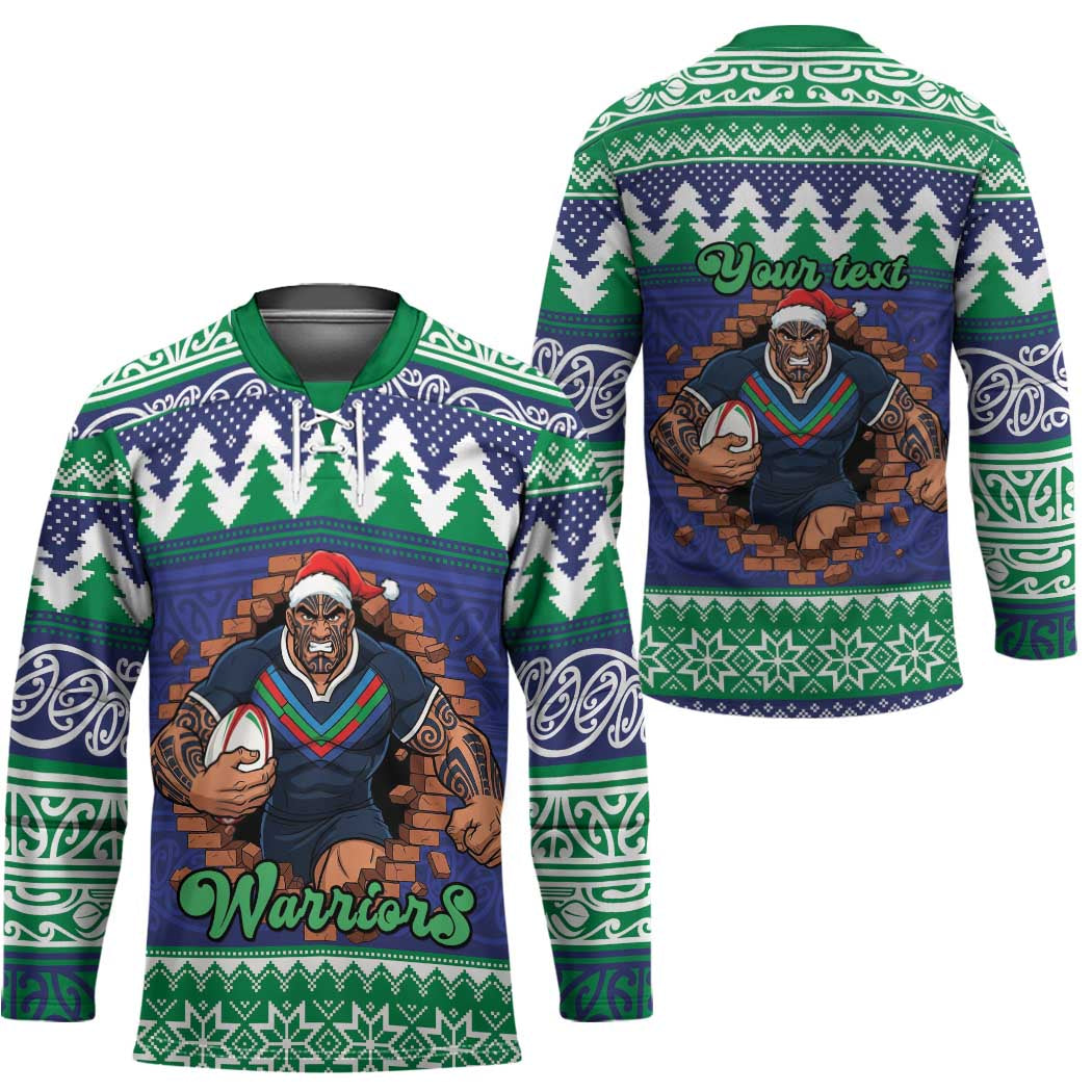 Merry Haka Warriors Personalised Hockey Jersey Christmas Rugby League Spirit - Aussie Hoodie