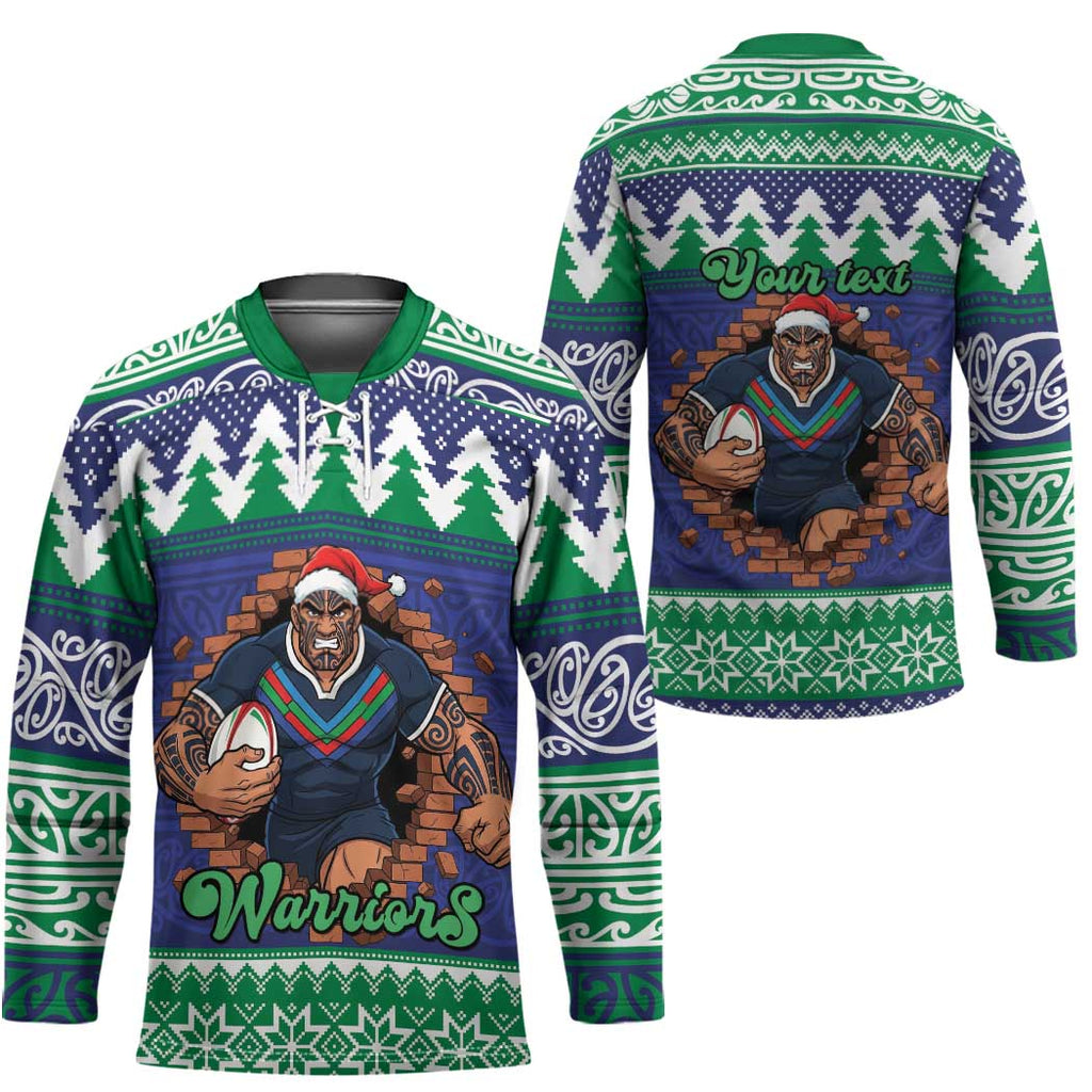 Merry Haka Warriors Personalised Hockey Jersey Christmas Rugby League Spirit - Aussie Hoodie