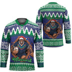Merry Haka Warriors Personalised Hockey Jersey Christmas Rugby League Spirit - Aussie Hoodie