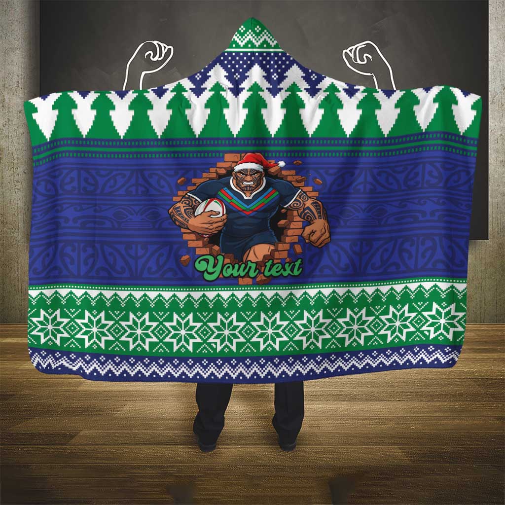Merry Haka Warriors Personalised Hooded Blanket Christmas Rugby League Spirit - Aussie Hoodie