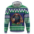 Merry Haka Warriors Personalised Hoodie Christmas Rugby League Spirit - Aussie Hoodie