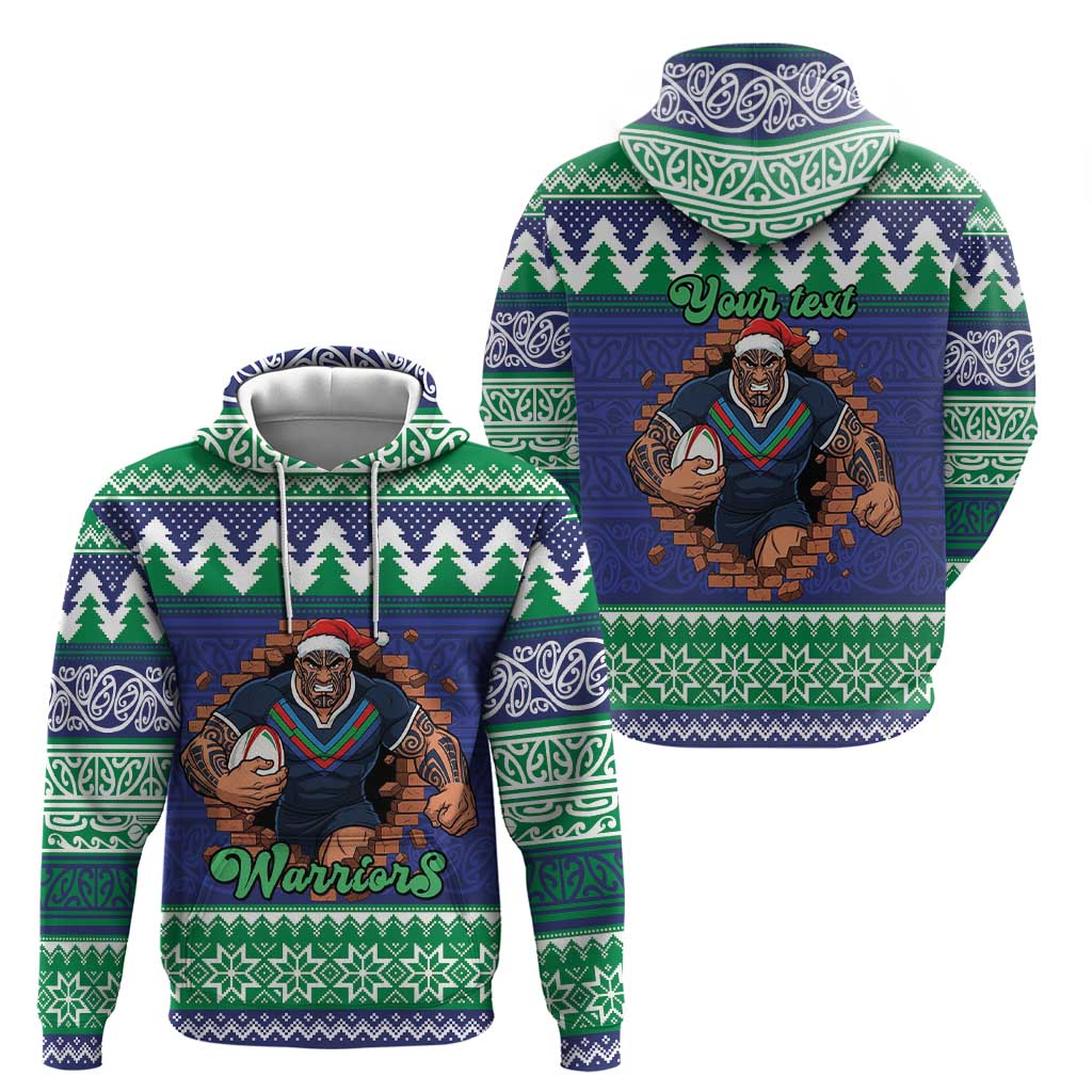 Merry Haka Warriors Personalised Hoodie Christmas Rugby League Spirit - Aussie Hoodie