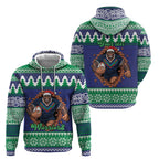 Merry Haka Warriors Personalised Hoodie Christmas Rugby League Spirit - Aussie Hoodie