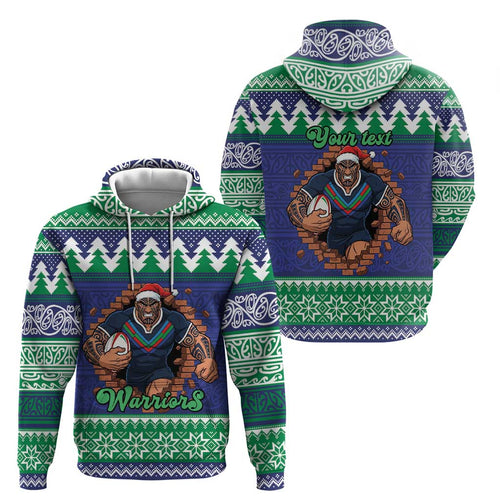 Merry Haka Warriors Personalised Hoodie Christmas Rugby League Spirit - Aussie Hoodie