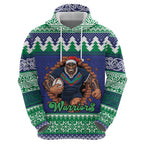 Merry Haka Warriors Personalised Hoodie Christmas Rugby League Spirit - Aussie Hoodie