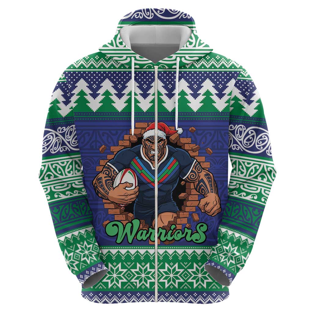 Merry Haka Warriors Personalised Hoodie Christmas Rugby League Spirit - Aussie Hoodie