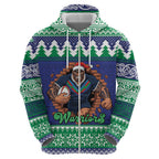 Merry Haka Warriors Personalised Hoodie Christmas Rugby League Spirit - Aussie Hoodie