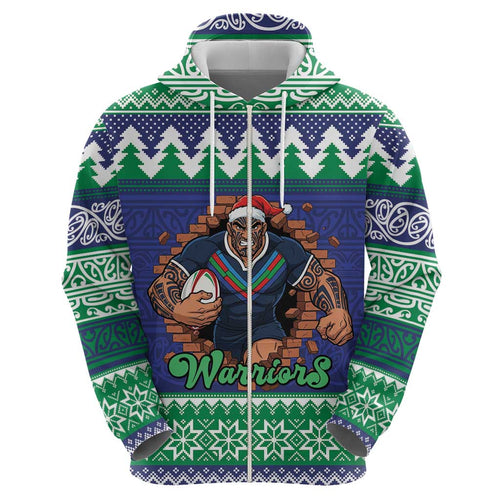 Merry Haka Warriors Personalised Hoodie Christmas Rugby League Spirit - Aussie Hoodie