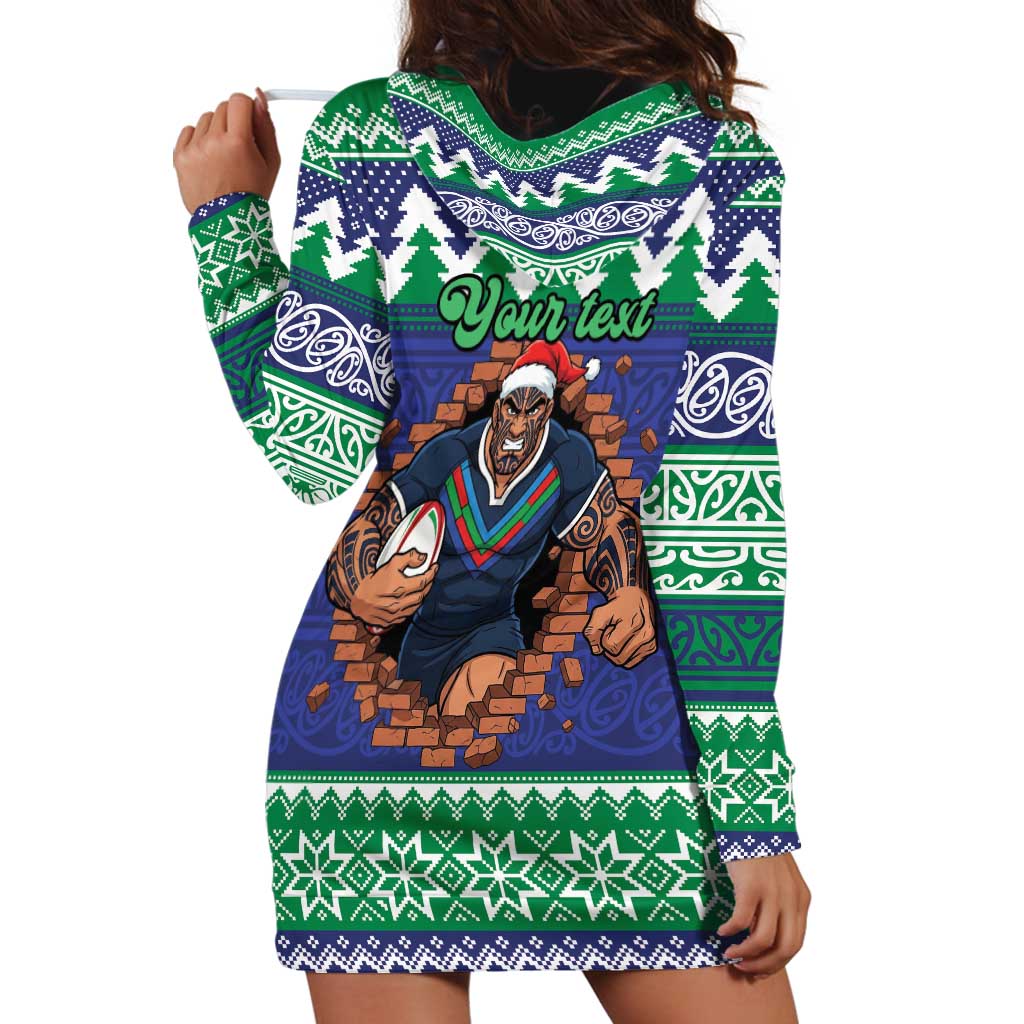 Merry Haka Warriors Personalised Hoodie Dress Christmas Rugby League Spirit - Aussie Hoodie