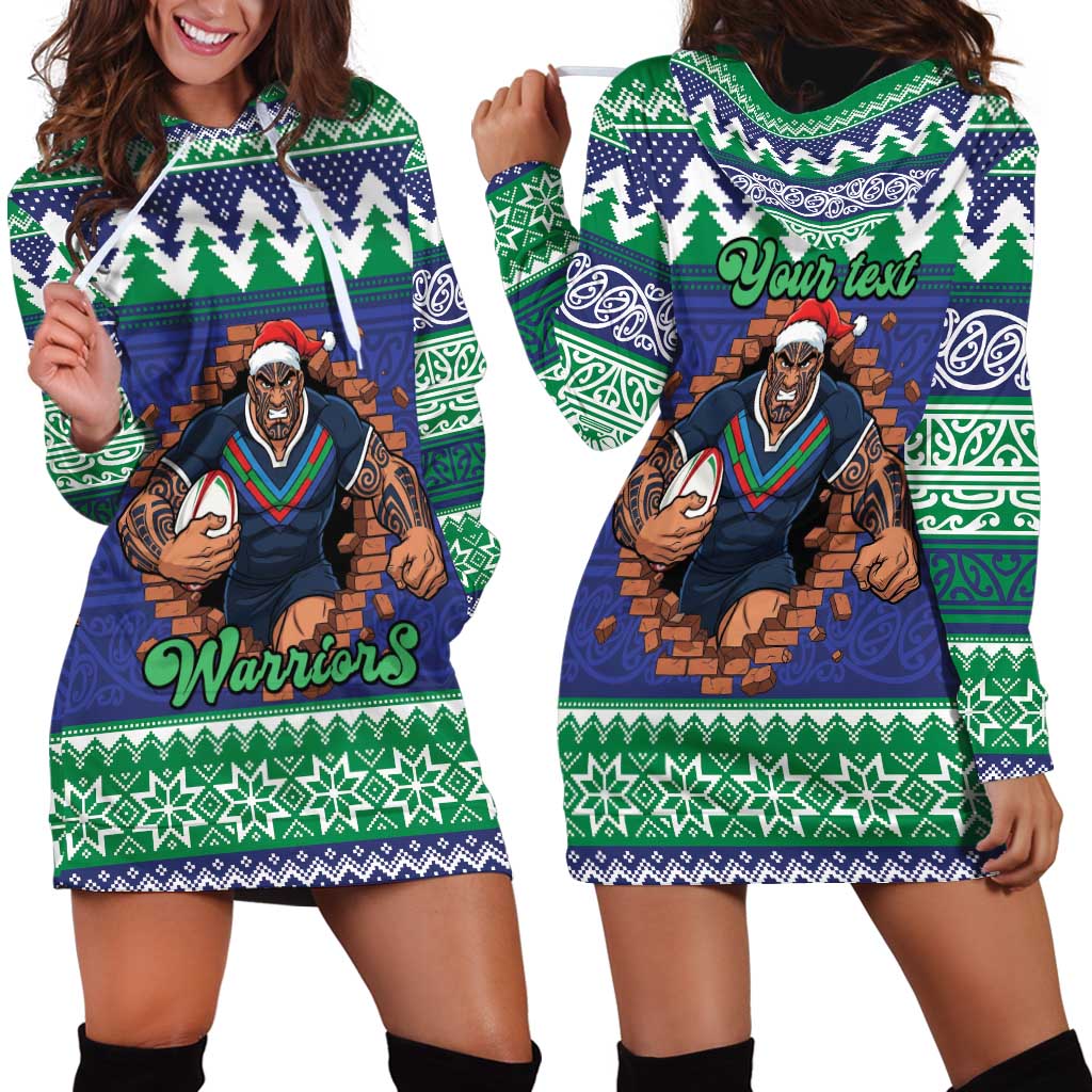 Merry Haka Warriors Personalised Hoodie Dress Christmas Rugby League Spirit - Aussie Hoodie