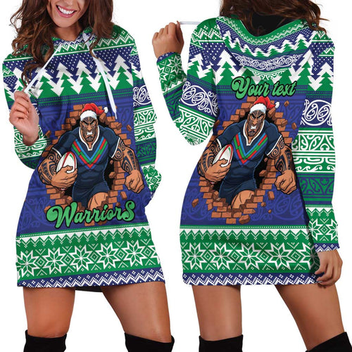 Merry Haka Warriors Personalised Hoodie Dress Christmas Rugby League Spirit - Aussie Hoodie