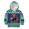 Merry Haka Warriors Personalised Kid Hoodie Christmas Rugby League Spirit - Aussie Hoodie