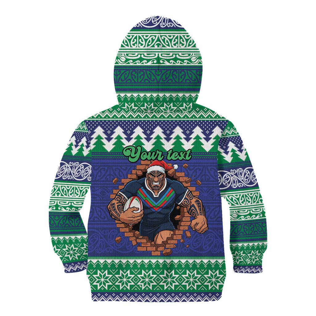 Merry Haka Warriors Personalised Kid Hoodie Christmas Rugby League Spirit - Aussie Hoodie