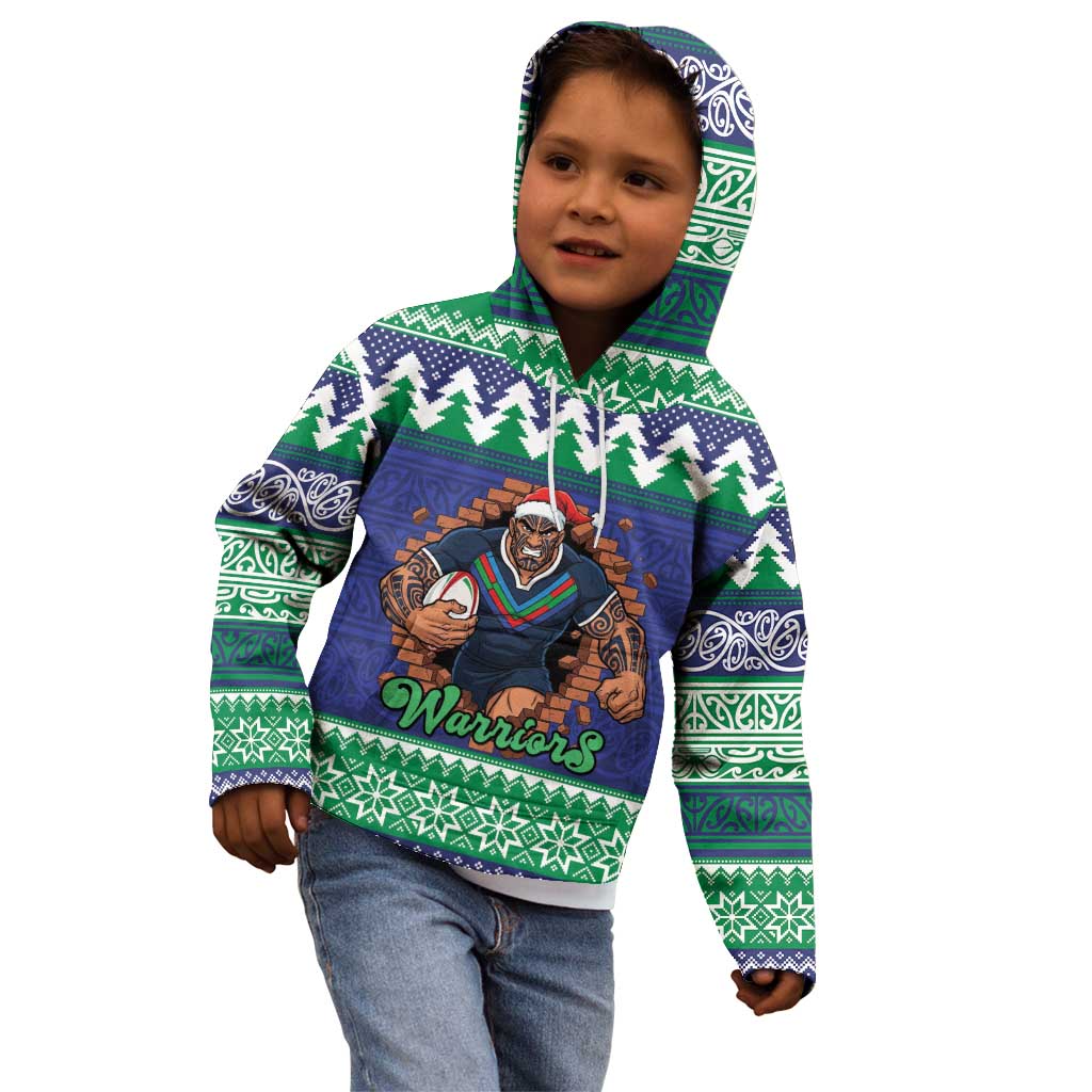Merry Haka Warriors Personalised Kid Hoodie Christmas Rugby League Spirit - Aussie Hoodie