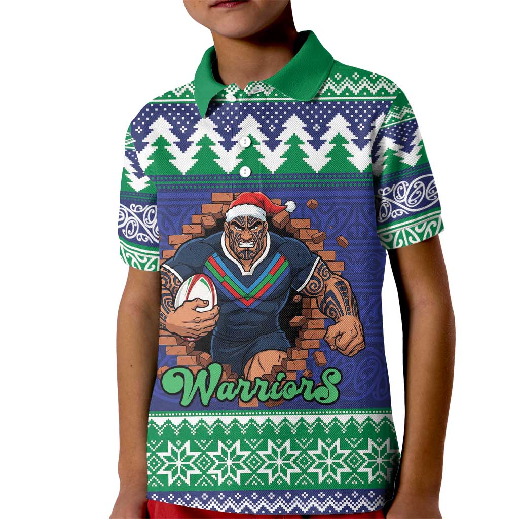 Merry Haka Warriors Personalised Kid Polo Shirt Christmas Rugby League Spirit - Aussie Hoodie