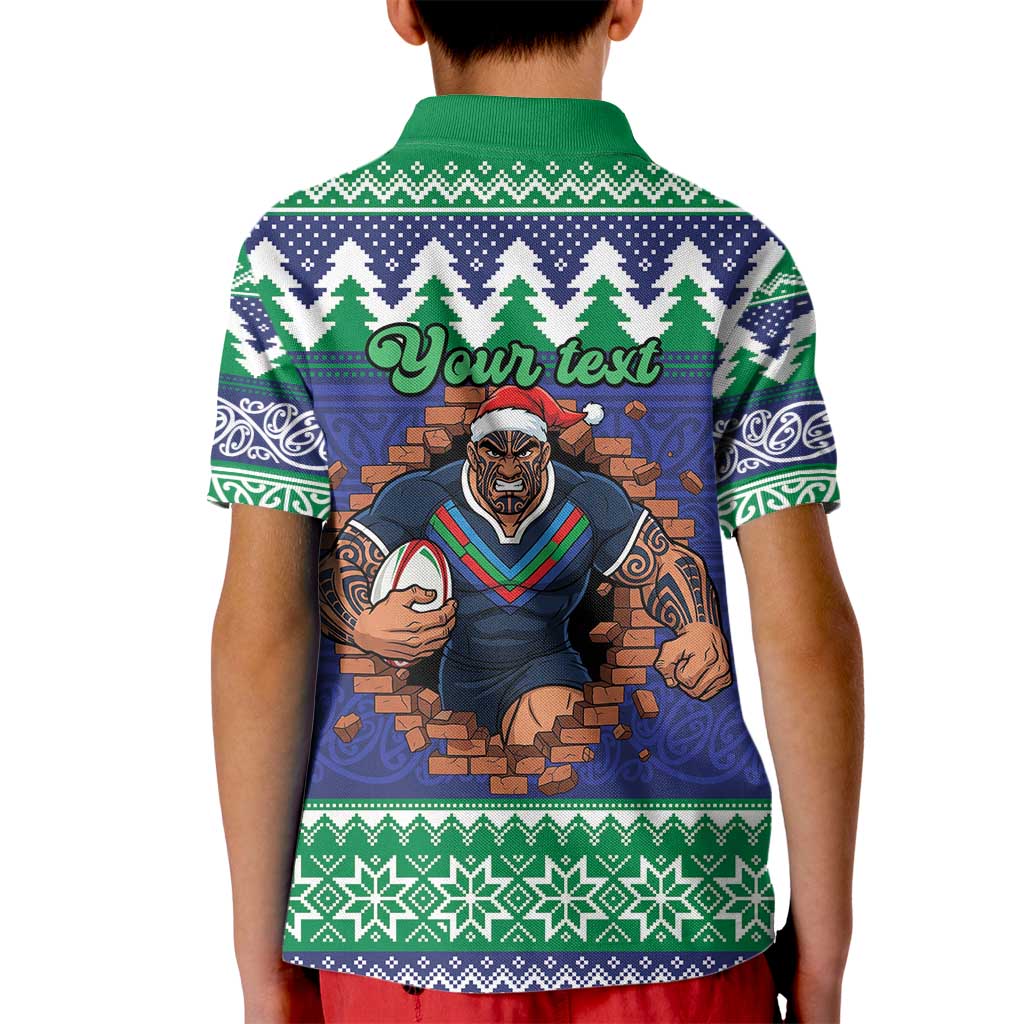 Merry Haka Warriors Personalised Kid Polo Shirt Christmas Rugby League Spirit - Aussie Hoodie