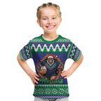 Merry Haka Warriors Personalised Kid T Shirt Christmas Rugby League Spirit - Aussie Hoodie