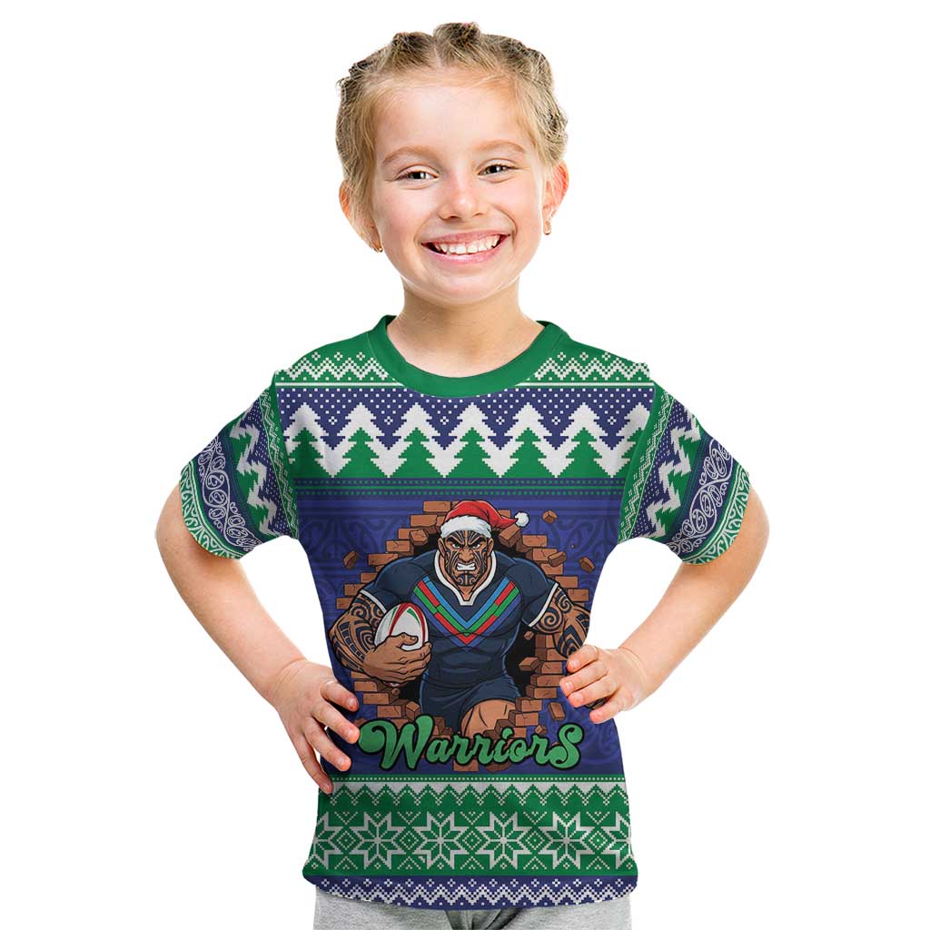 Merry Haka Warriors Personalised Kid T Shirt Christmas Rugby League Spirit - Aussie Hoodie
