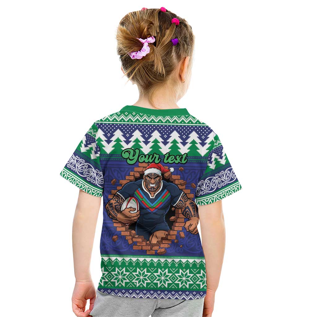 Merry Haka Warriors Personalised Kid T Shirt Christmas Rugby League Spirit - Aussie Hoodie