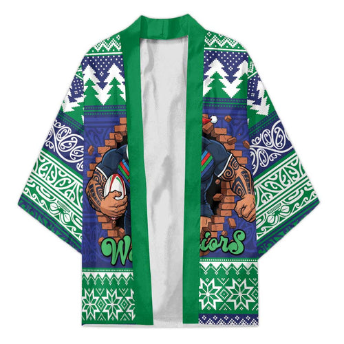 Merry Haka Warriors Personalised Kimono Christmas Rugby League Spirit - Aussie Hoodie