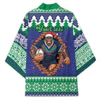Merry Haka Warriors Personalised Kimono Christmas Rugby League Spirit - Aussie Hoodie