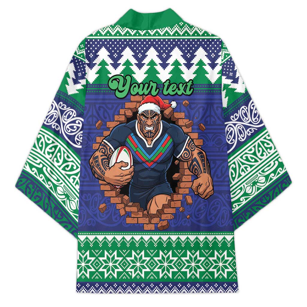 Merry Haka Warriors Personalised Kimono Christmas Rugby League Spirit - Aussie Hoodie
