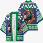 Merry Haka Warriors Personalised Kimono Christmas Rugby League Spirit - Aussie Hoodie