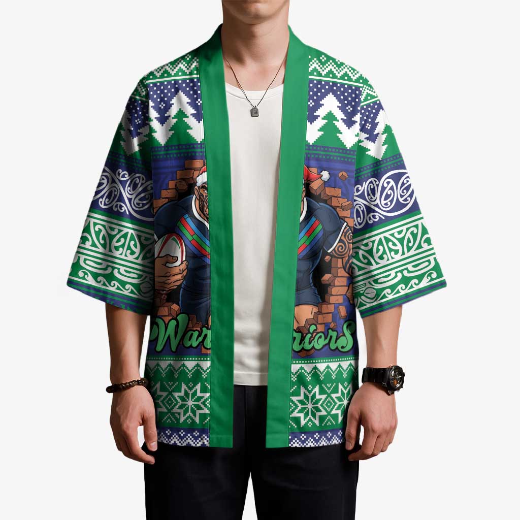 Merry Haka Warriors Personalised Kimono Christmas Rugby League Spirit - Aussie Hoodie