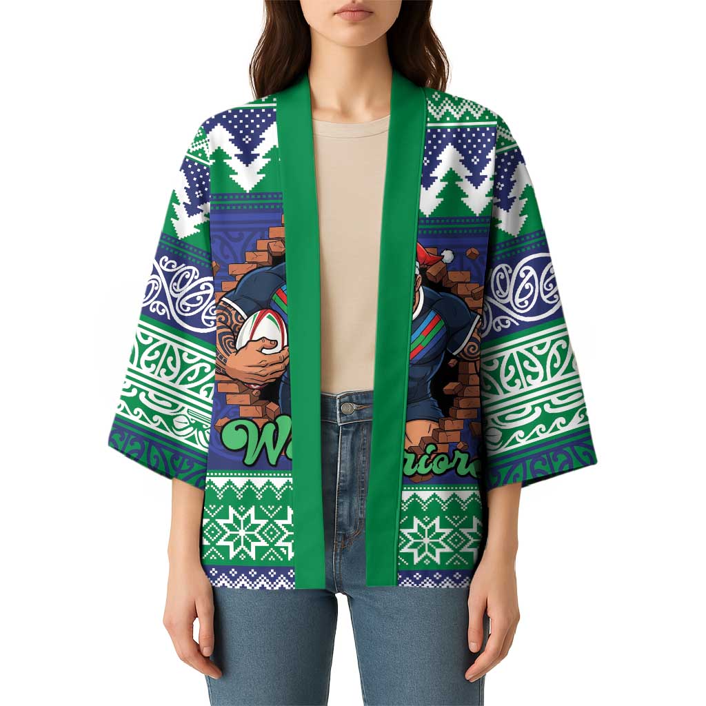 Merry Haka Warriors Personalised Kimono Christmas Rugby League Spirit - Aussie Hoodie