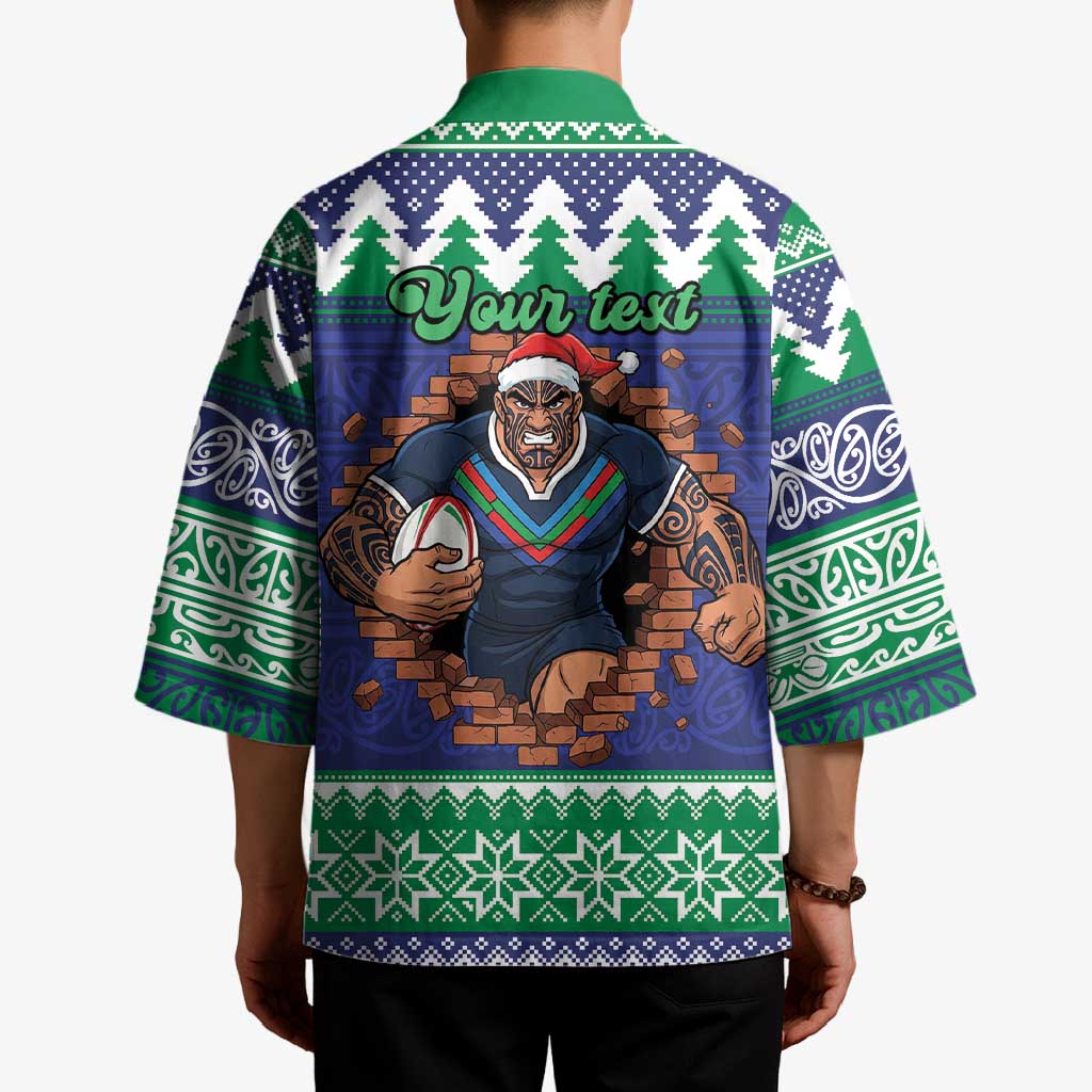 Merry Haka Warriors Personalised Kimono Christmas Rugby League Spirit - Aussie Hoodie