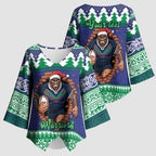 Merry Haka Warriors Personalised Kimono Sleeve Blouse Christmas Rugby League Spirit - Aussie Hoodie