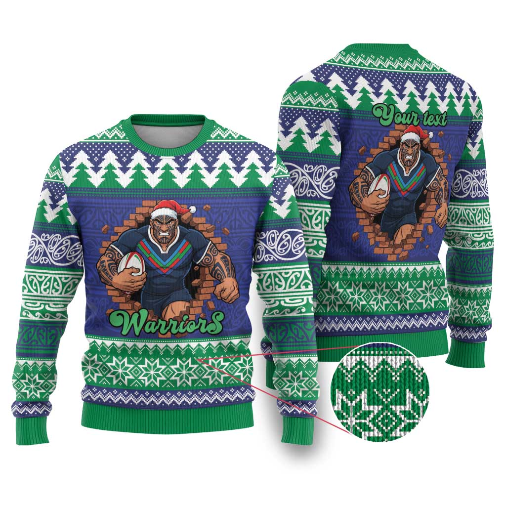 Merry Haka Warriors Personalised Ugly Christmas Sweater Christmas Rugby League Spirit - Aussie Hoodie