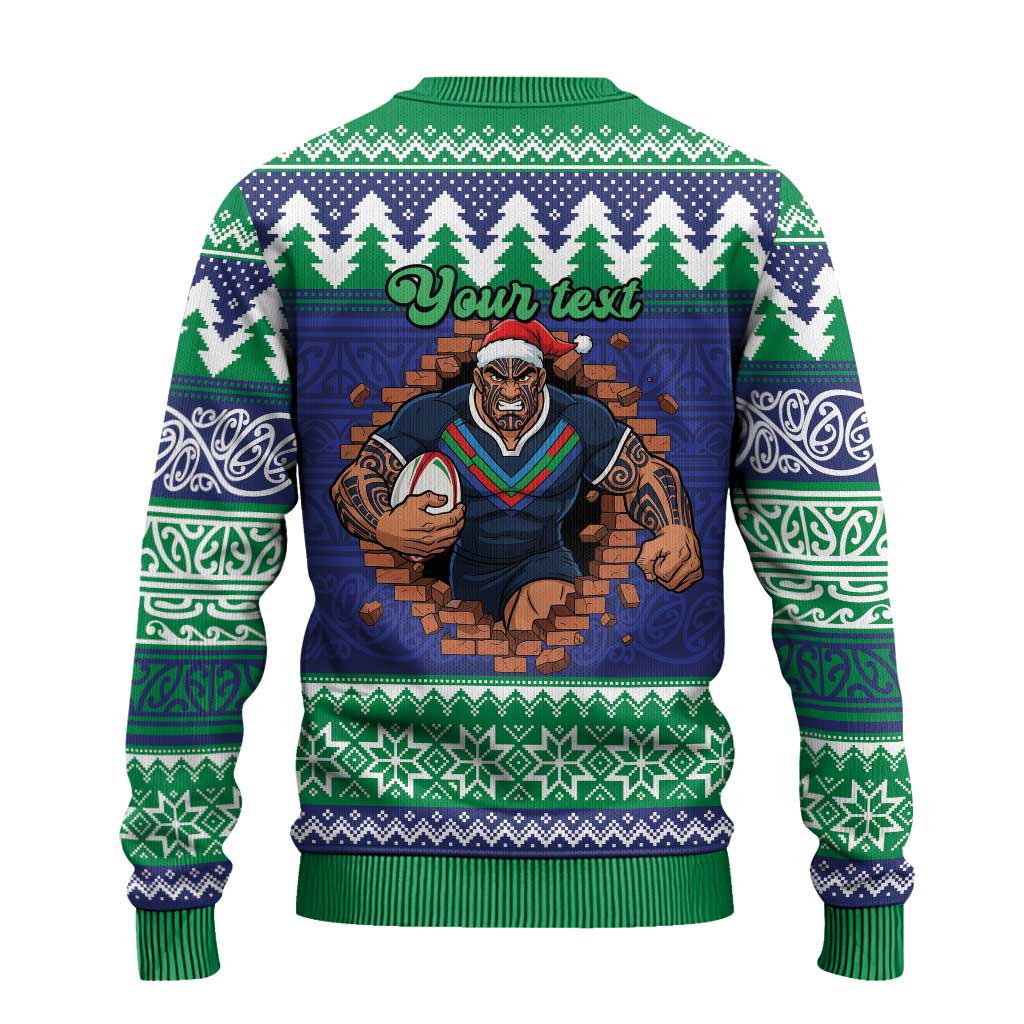 Merry Haka Warriors Personalised Ugly Christmas Sweater Christmas Rugby League Spirit - Aussie Hoodie