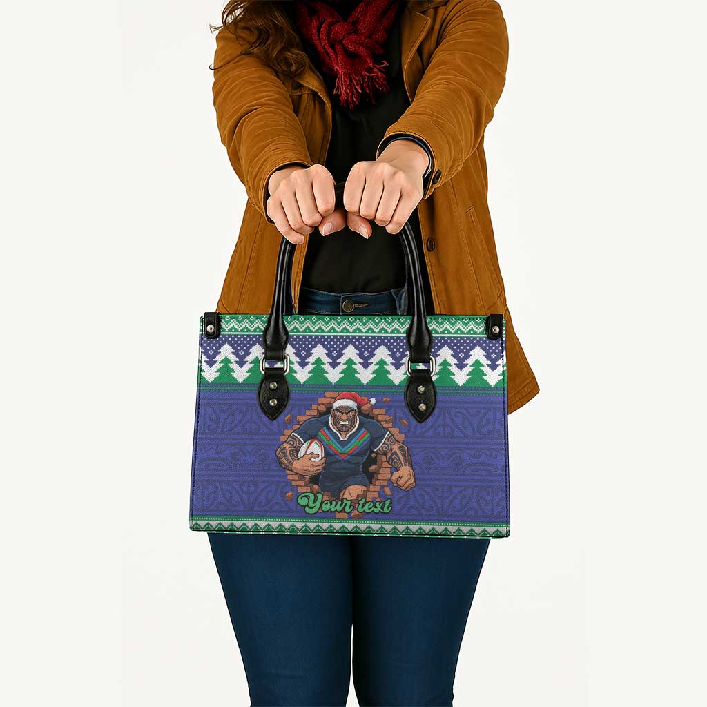 Merry Haka Warriors Personalised Leather Bag Christmas Rugby League Spirit - Aussie Hoodie