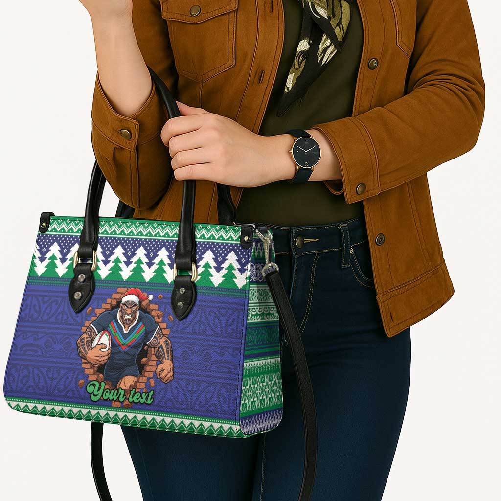 Merry Haka Warriors Personalised Leather Bag Christmas Rugby League Spirit - Aussie Hoodie