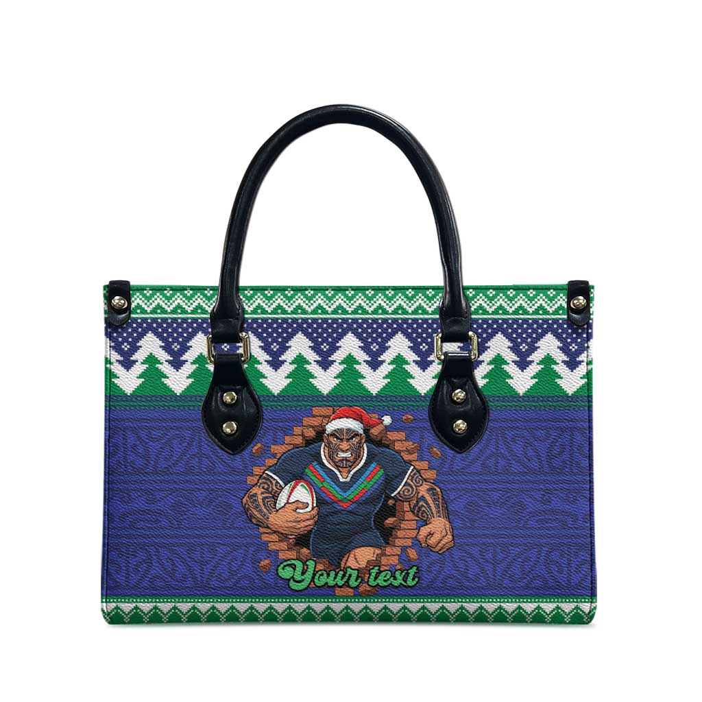 Merry Haka Warriors Personalised Leather Bag Christmas Rugby League Spirit - Aussie Hoodie