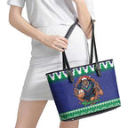 Merry Haka Warriors Personalised Leather Tote Bag Christmas Rugby League Spirit - Aussie Hoodie
