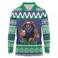 Merry Haka Warriors Personalised Long Sleeve Polo Shirt Christmas Rugby League Spirit - Aussie Hoodie