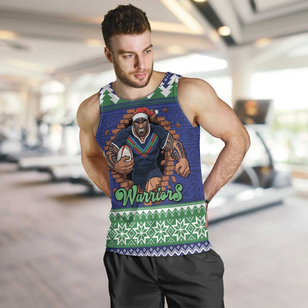 Merry Haka Warriors Personalised Men Tank Top Christmas Rugby League Spirit - Aussie Hoodie