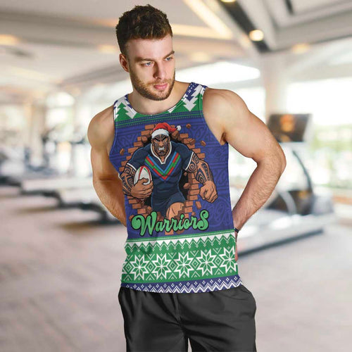 Merry Haka Warriors Personalised Men Tank Top Christmas Rugby League Spirit - Aussie Hoodie