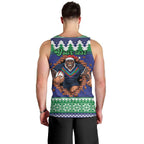 Merry Haka Warriors Personalised Men Tank Top Christmas Rugby League Spirit - Aussie Hoodie