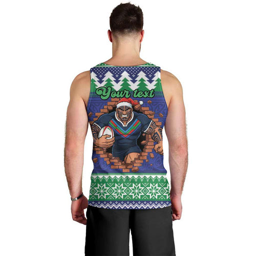 Merry Haka Warriors Personalised Men Tank Top Christmas Rugby League Spirit - Aussie Hoodie