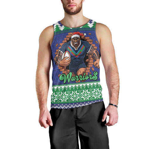 Merry Haka Warriors Personalised Men Tank Top Christmas Rugby League Spirit - Aussie Hoodie