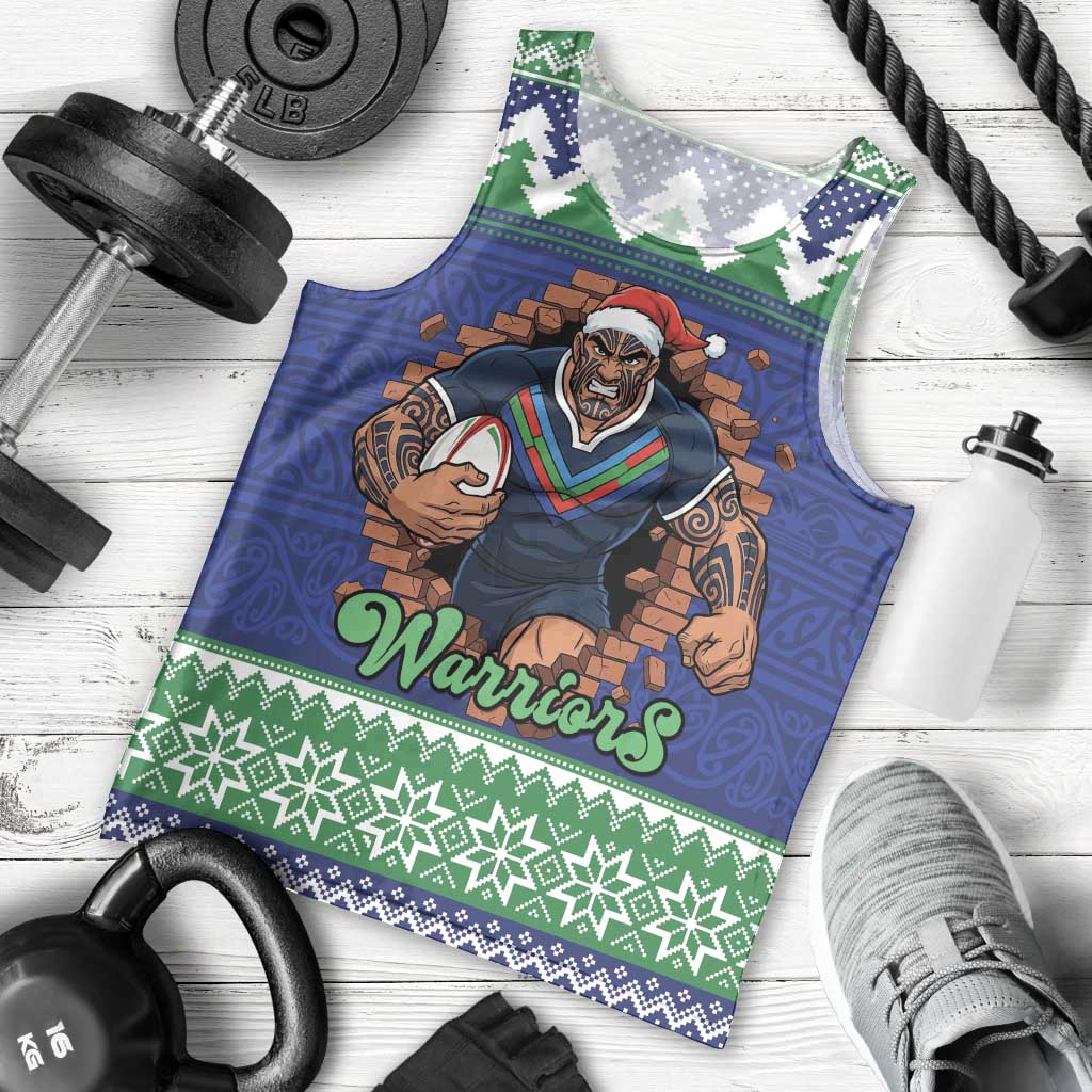 Merry Haka Warriors Personalised Men Tank Top Christmas Rugby League Spirit - Aussie Hoodie