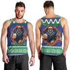 Merry Haka Warriors Personalised Men Tank Top Christmas Rugby League Spirit - Aussie Hoodie