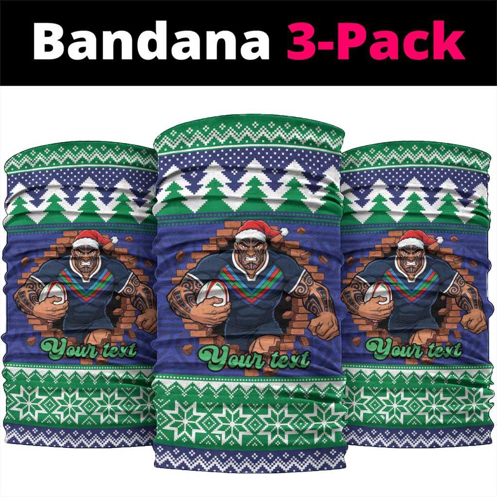 Merry Haka Warriors Personalised Neck Gaiter Christmas Rugby League Spirit - Aussie Hoodie