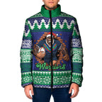 Merry Haka Warriors Personalised Padded Jacket Christmas Rugby League Spirit - Aussie Hoodie