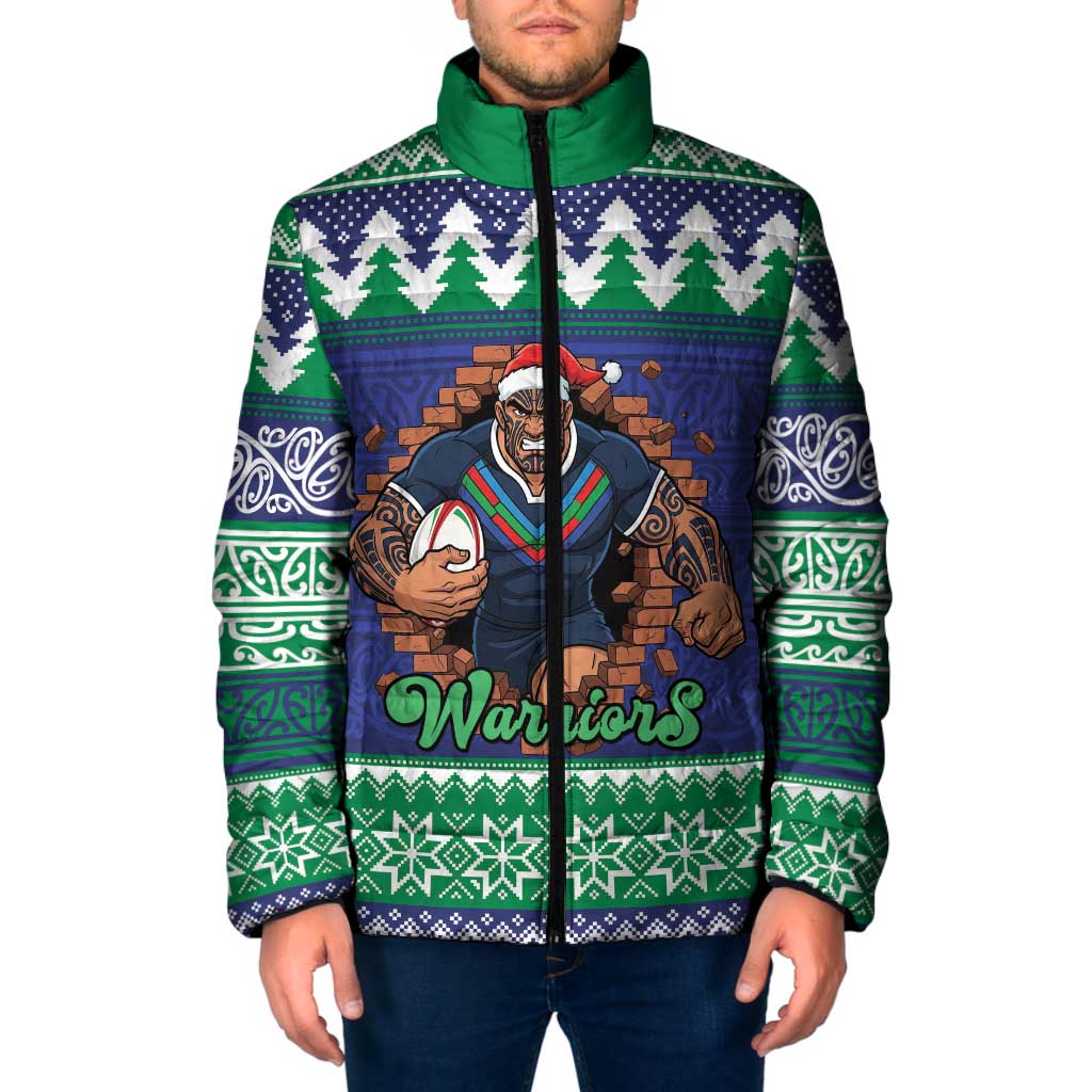 Merry Haka Warriors Personalised Padded Jacket Christmas Rugby League Spirit - Aussie Hoodie